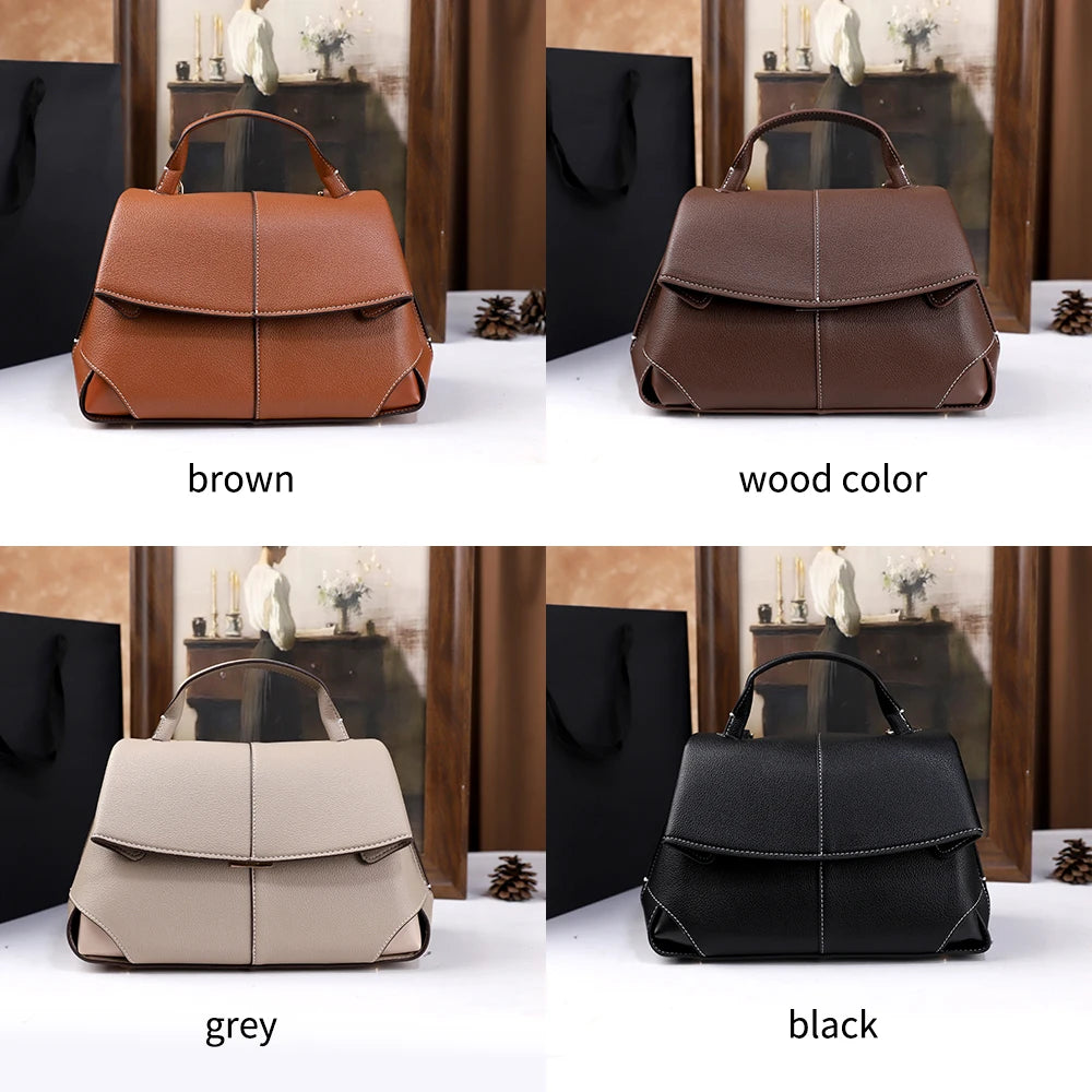 Retro Solid-Colour Handbag – Versatile Crossbody Commuter