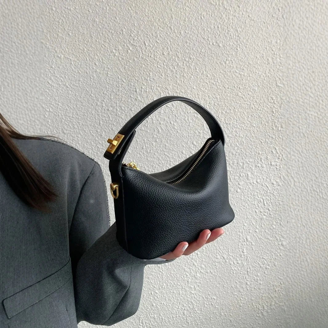 Simple Retro Square Bag – Soft Leather Crossbody