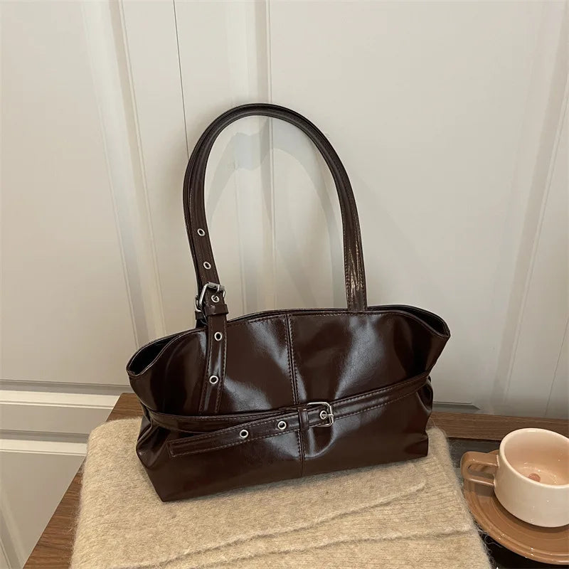 Large-Capacity Tote Bag – Vintage Commuter Shoulder Bag