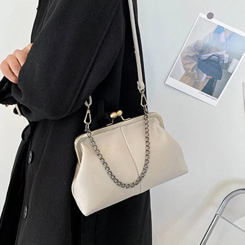 Lychee-Grain Shell Bag – Chain Crossbody Handbag