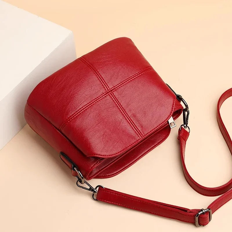 Retro Bucket Bag – Women's PU Leather Crossbody