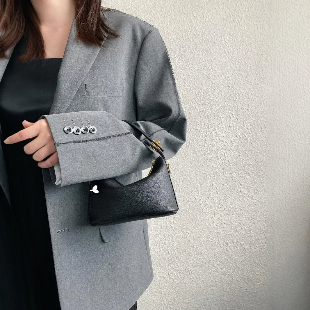 Simple Retro Square Bag – Soft Leather Crossbody
