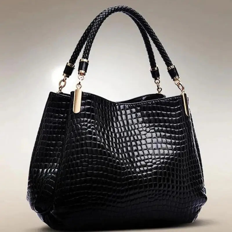 Croc-Print Large Tote Bag
